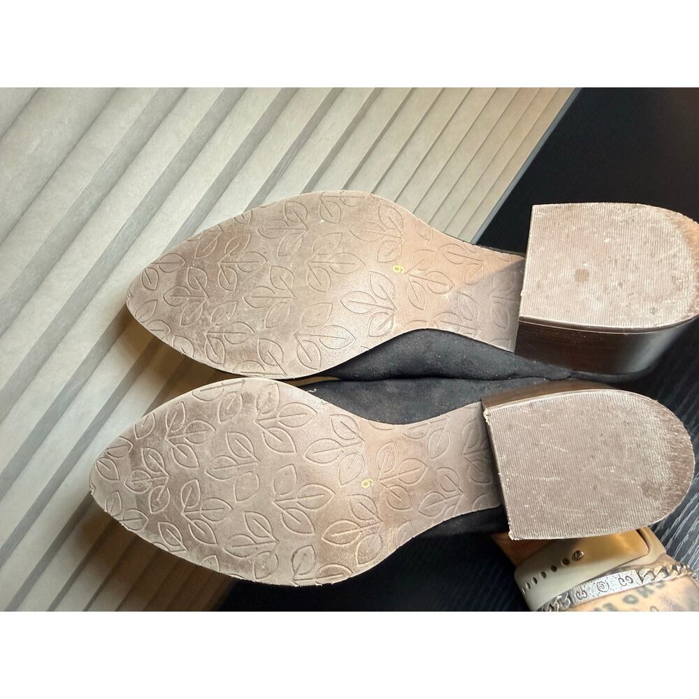 Melrose Ave Vegan Suede Mule Heels Black Slip On Block Heel Shoes Women’s Size 9 - Picture 9 of 11